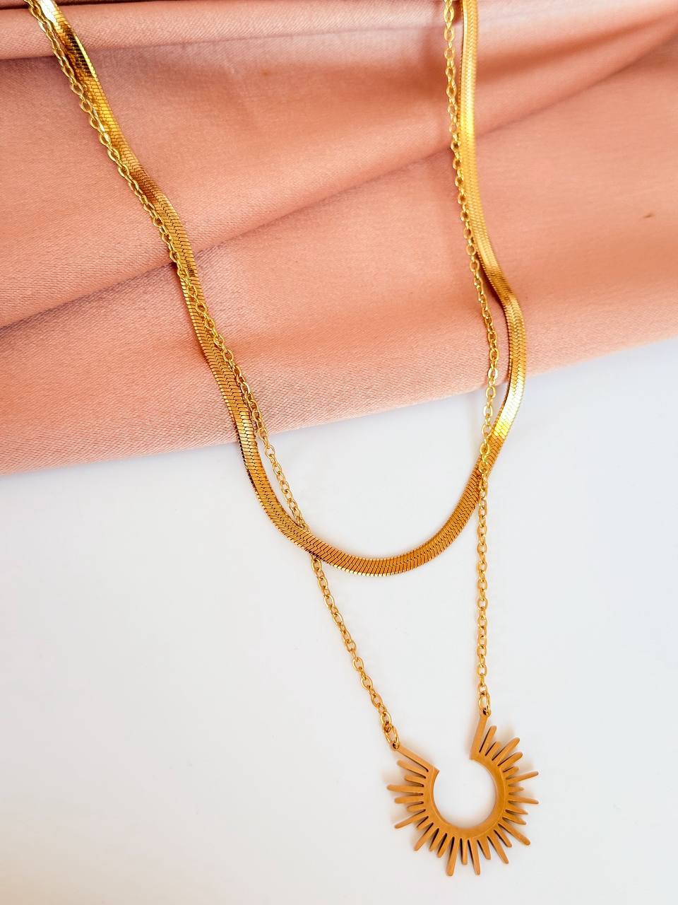 2-layer Pure stainless steel necklace 190 le