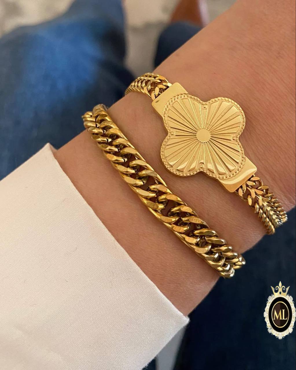 2 Bracelet stainless steel pure