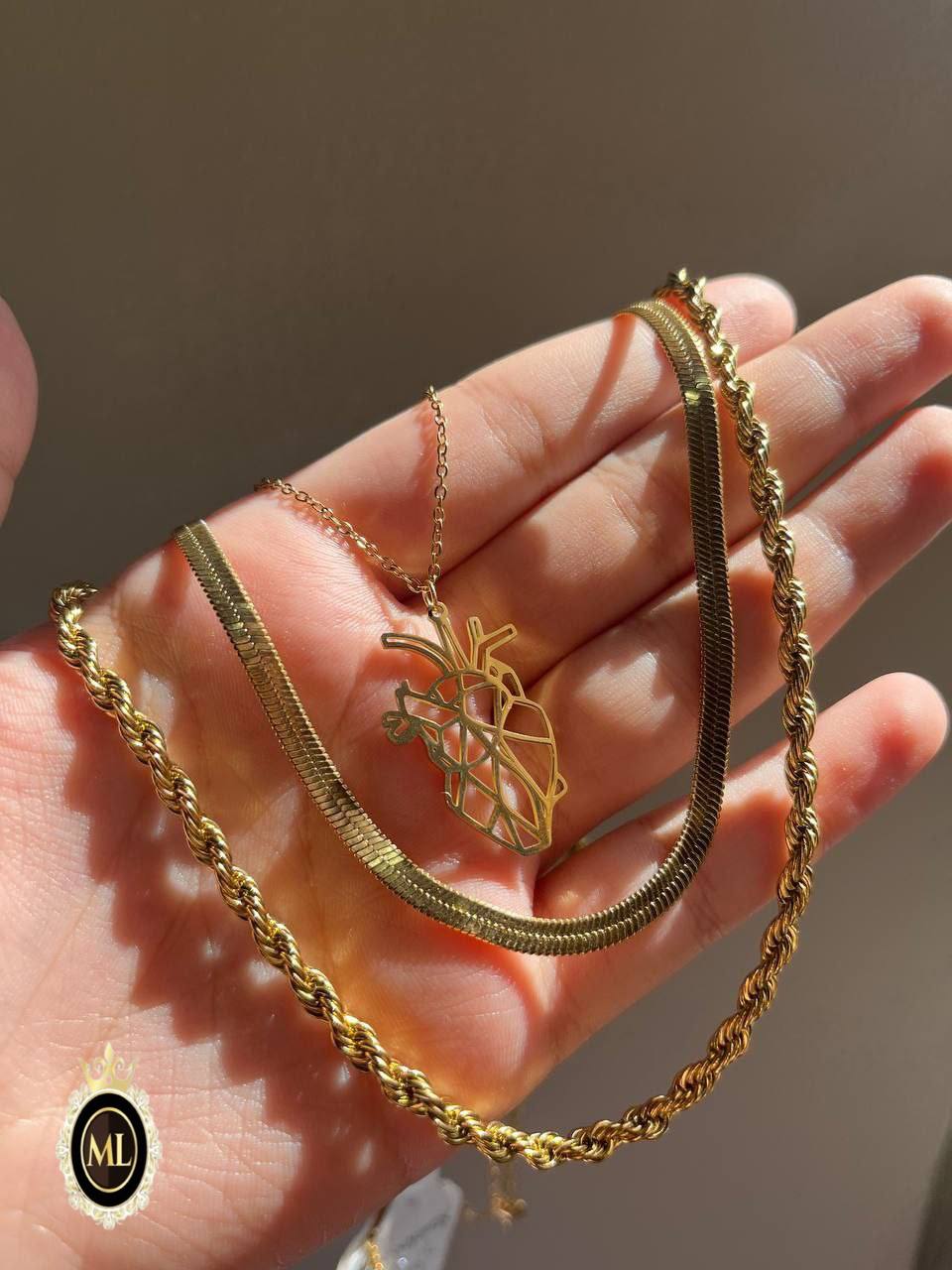 3 layer Necklace stainless steel pure